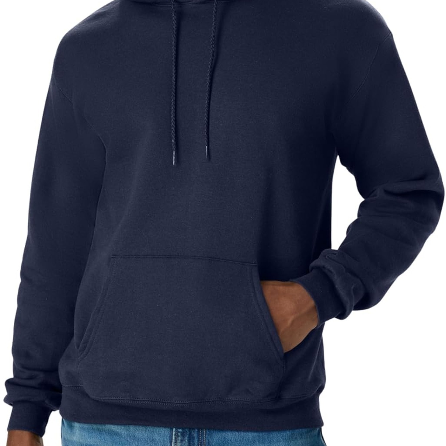 Hanes EcoSmart Men's Hoodie, Midweight Fleece Pullover, Hooded Sweatshirt with Pouch Pocket